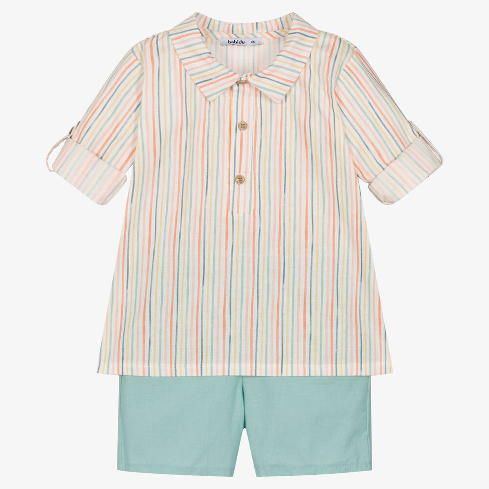 Babidu - Рубашка в полоску и шорты из хлопка | Childrensalon
