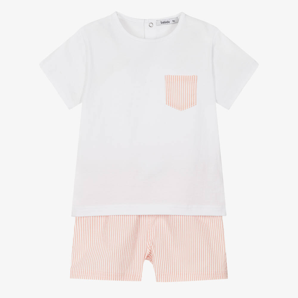 Babidu-Boys Summer Knit Stripe Set | Childrensalon Outlet