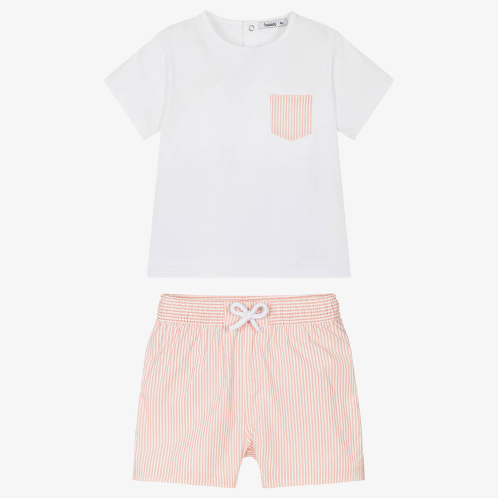 Babidu-Boys Summer Knit Stripe Set | Childrensalon Outlet