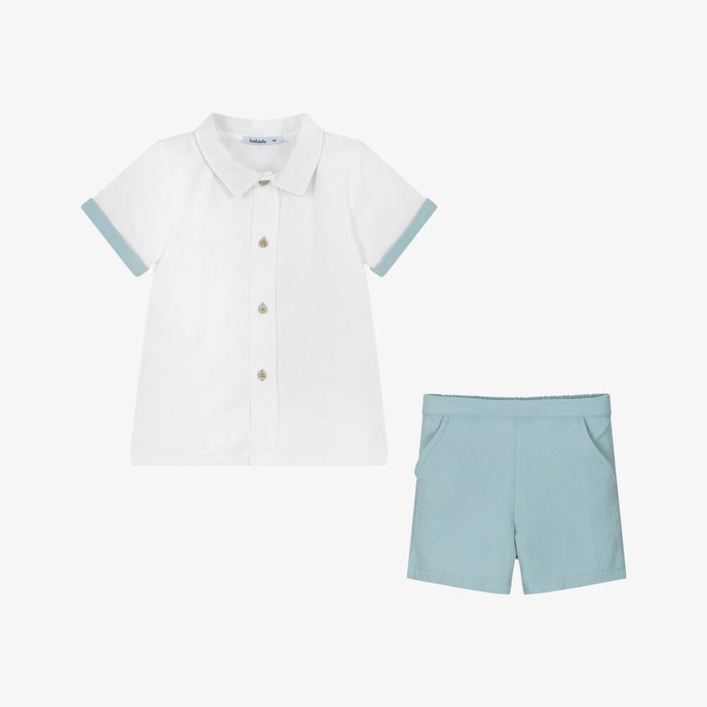Babidu-Boys Two-Tone Cotton Ensemble | Childrensalon Outlet