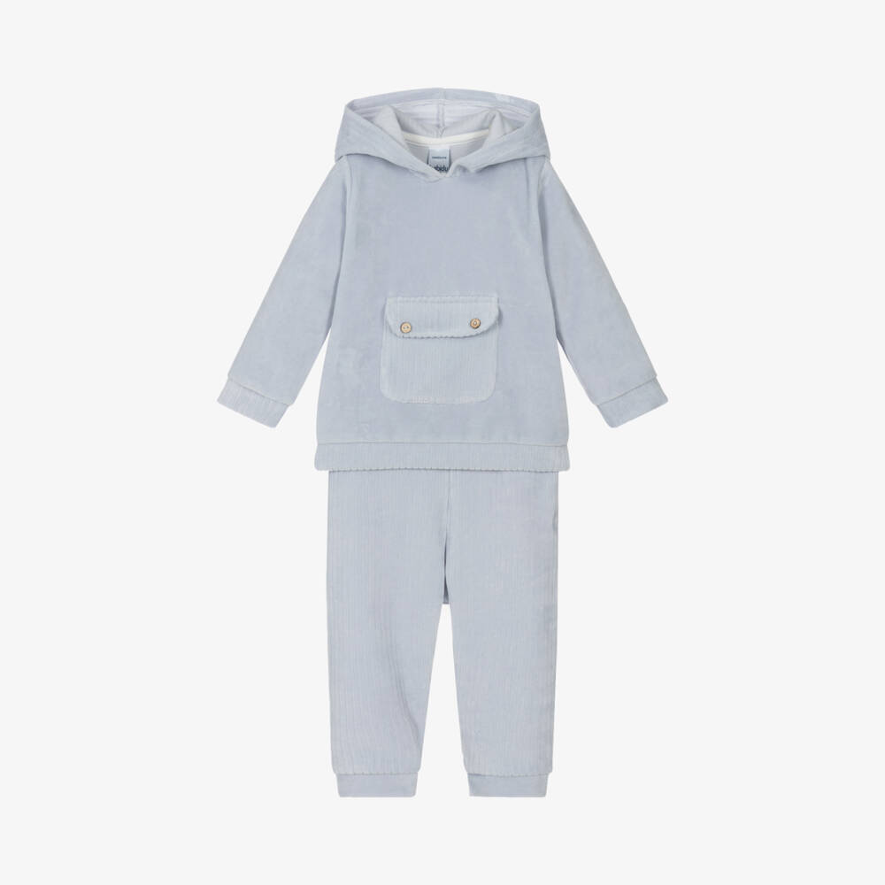 Babidu-Boys Velour Blue Lounge Set | Childrensalon Outlet