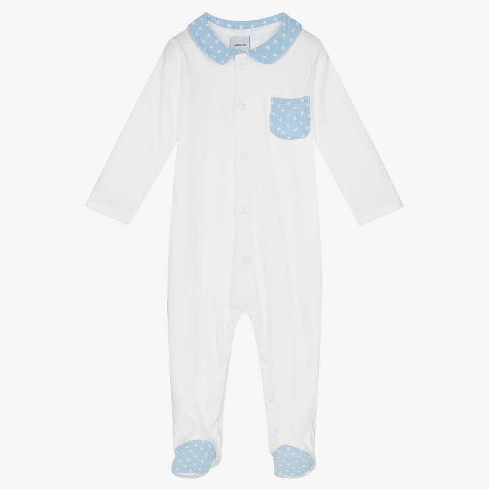 Babidu - Dors-bien blanc et bleu en coton | Childrensalon