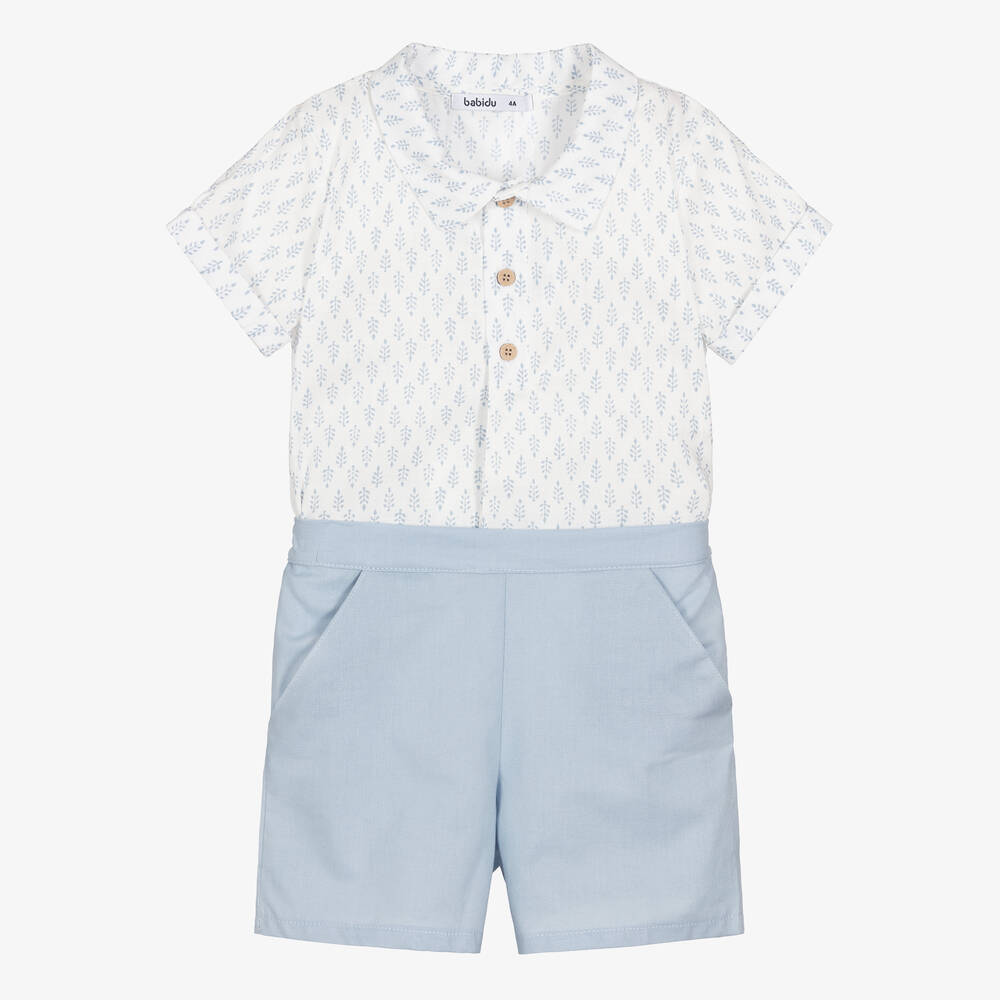 Babidu - Белая рубашка и голубые шорты | Childrensalon