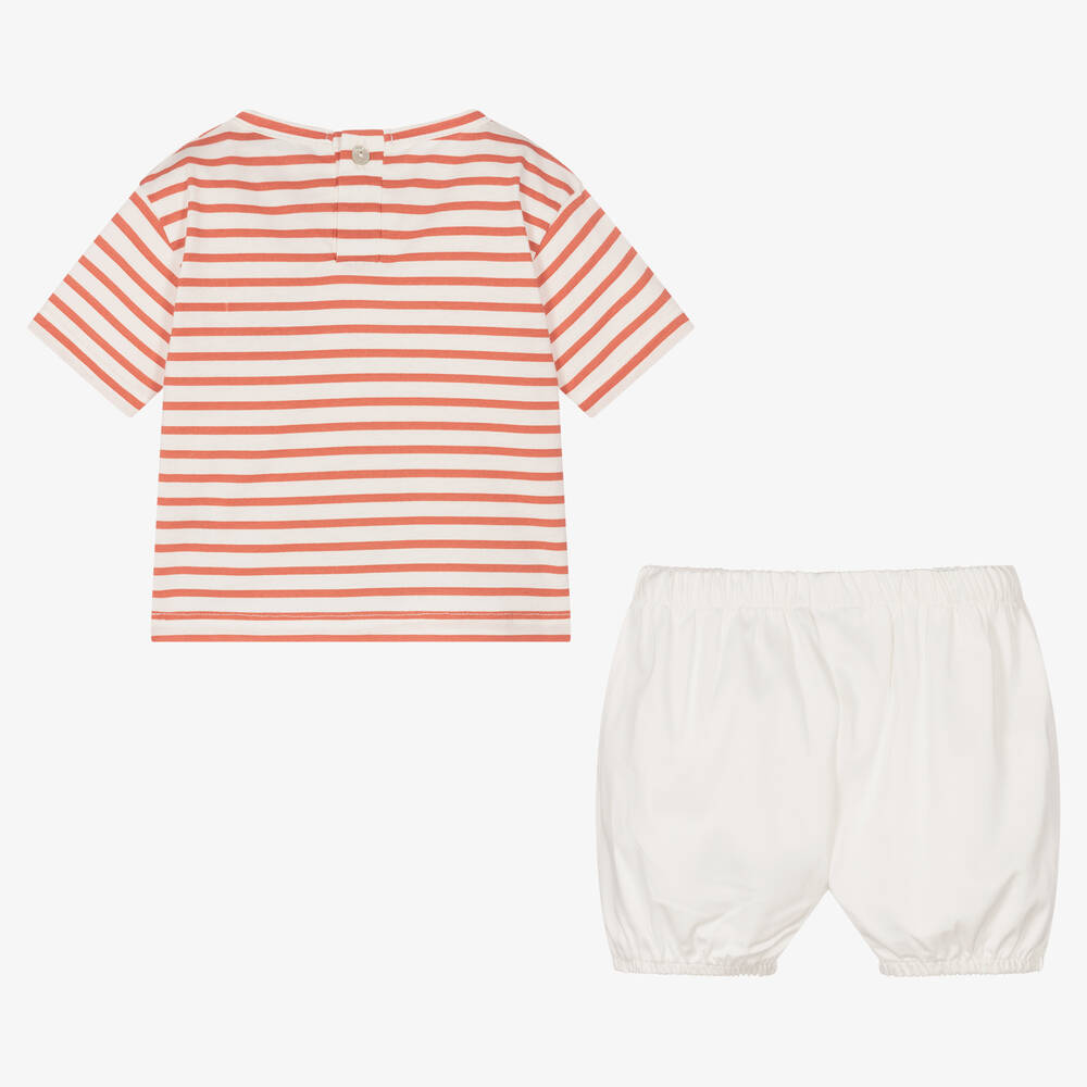 Babidu-Boys White & Brown Shorts Sets | Childrensalon Outlet