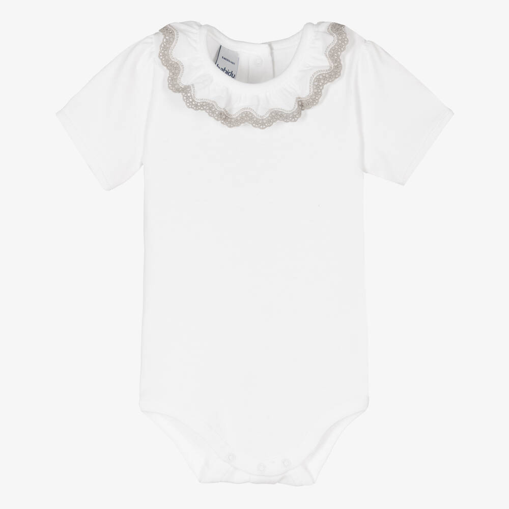 Babidu-Boys White Cotton Bodyvest | Childrensalon Outlet
