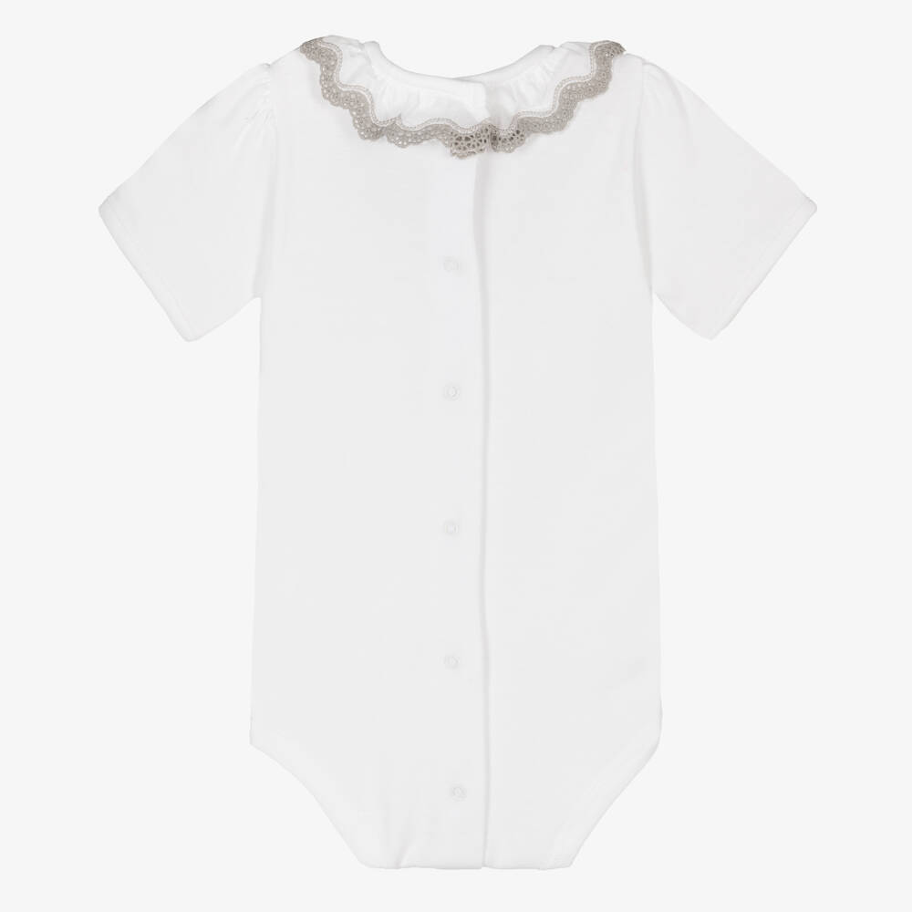 Babidu-Boys White Cotton Bodyvest | Childrensalon Outlet