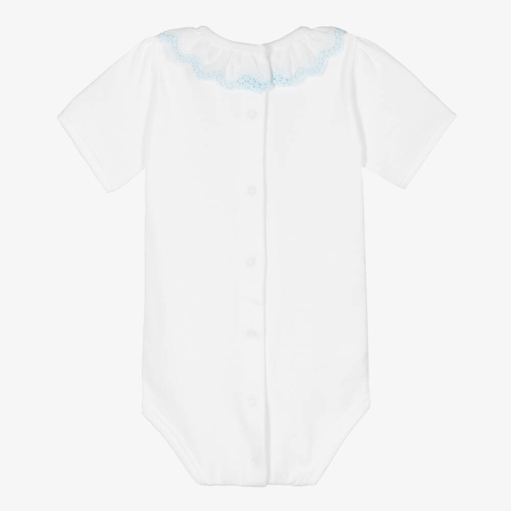 Babidu-Boys White Frilled Bodysuit | Childrensalon Outlet