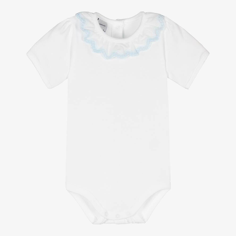 Babidu-Boys White Frilled Bodysuit | Childrensalon Outlet