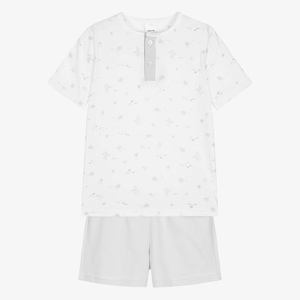 Babidu-Бело-серая хлопковая пижама | Childrensalon Outlet