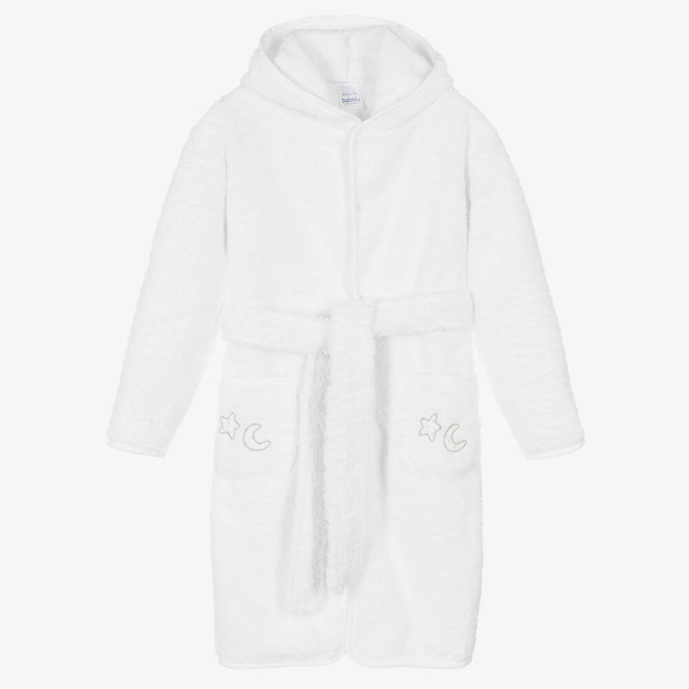 Babidu-Boys White Moon Star Bathrobe | Childrensalon Outlet