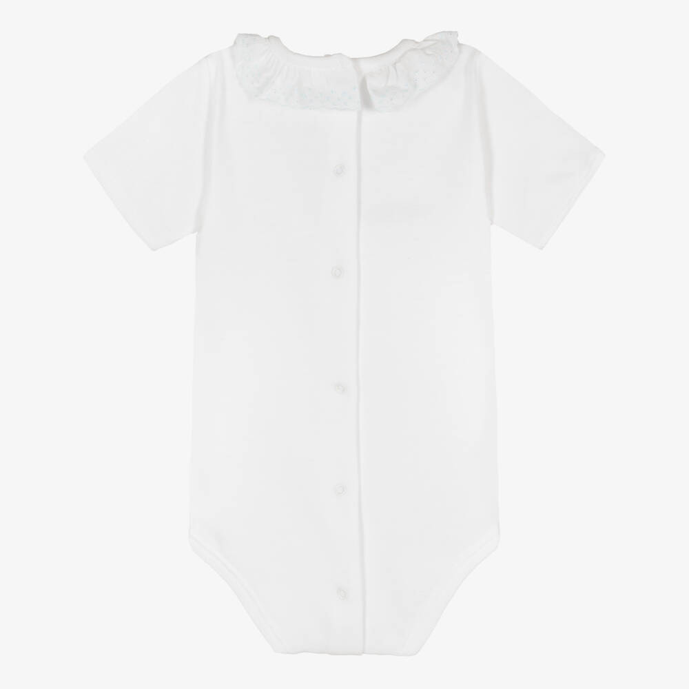 Babidu-Boys White Ruffle Collar Bodysuit | Childrensalon Outlet