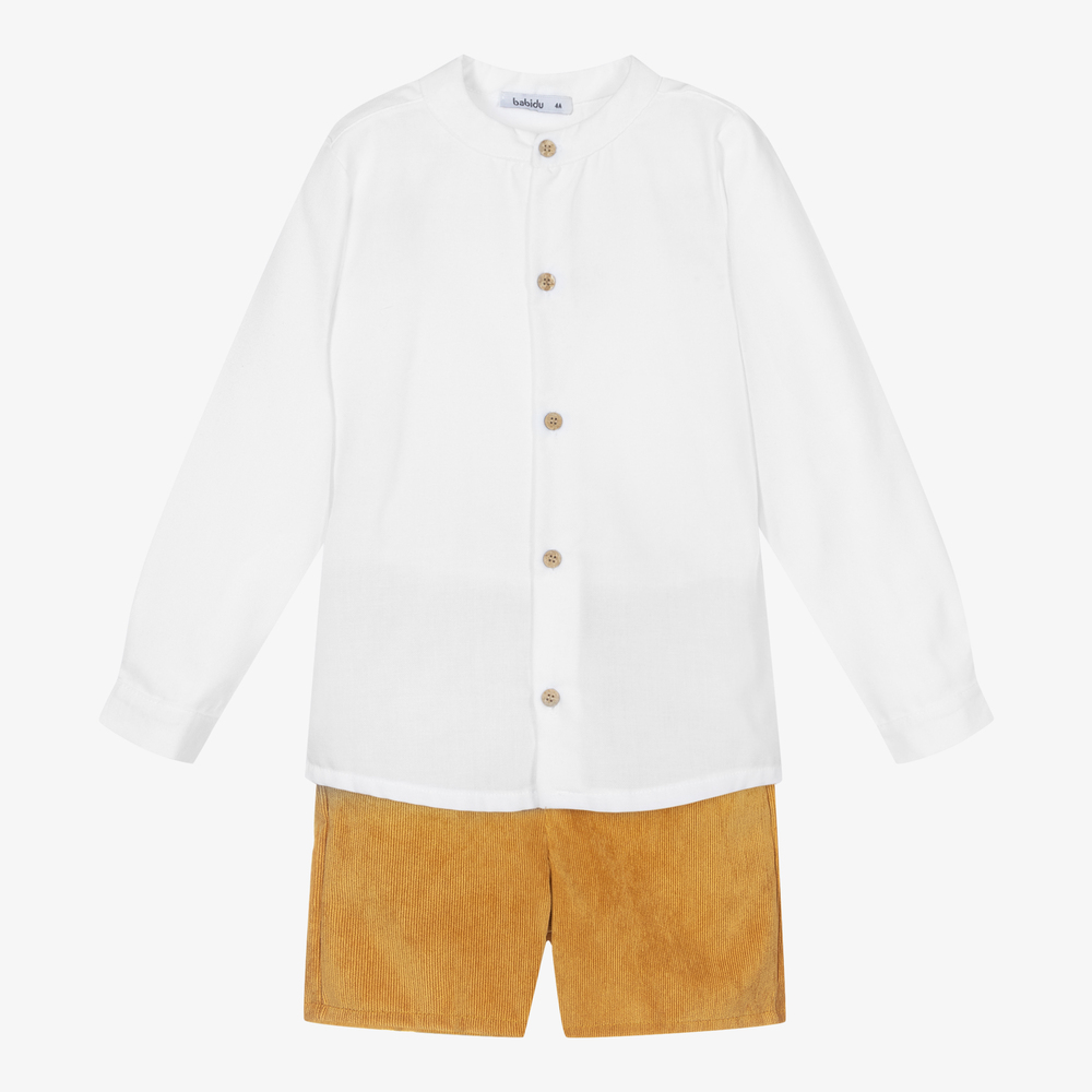 Babidu - Shorts-Set in Weiß & Gelb (J) | Childrensalon