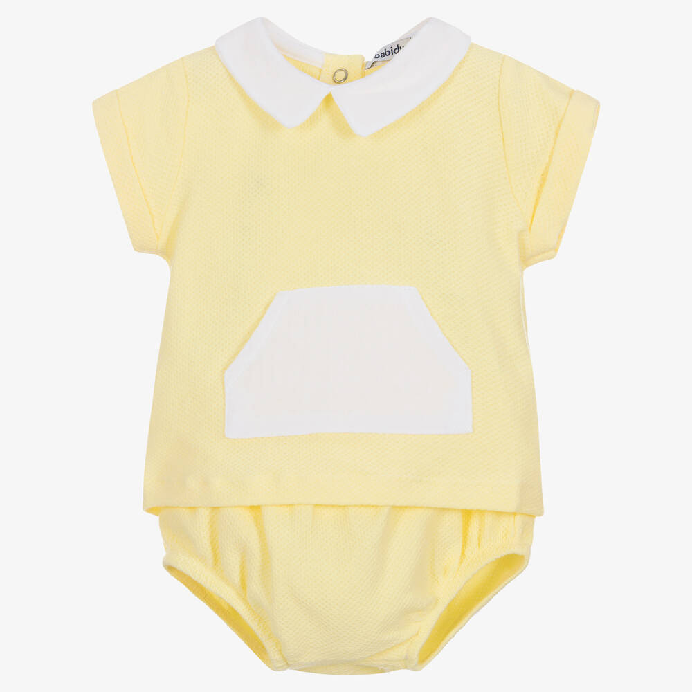 Babidu - Ensemble short jaune en coton | Childrensalon