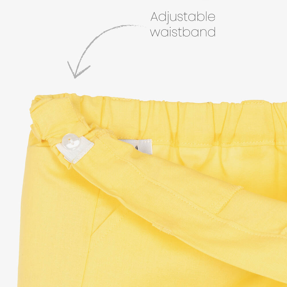 Babidu-Желтая рубашка в клетку и шорты из хлопка | Childrensalon Outlet