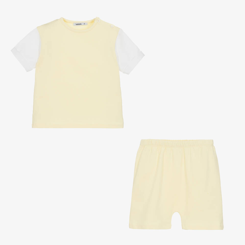 Babidu-Boys Yellow Shorts Set | Childrensalon Outlet