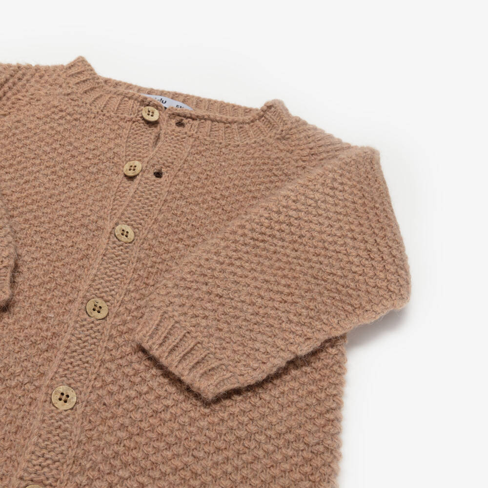 Babidu-Brown Knitted Babygrow Without Feet | Childrensalon Outlet