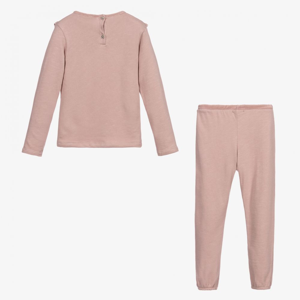 Babidu-Dusty Pink Organic Tracksuit  | Childrensalon Outlet