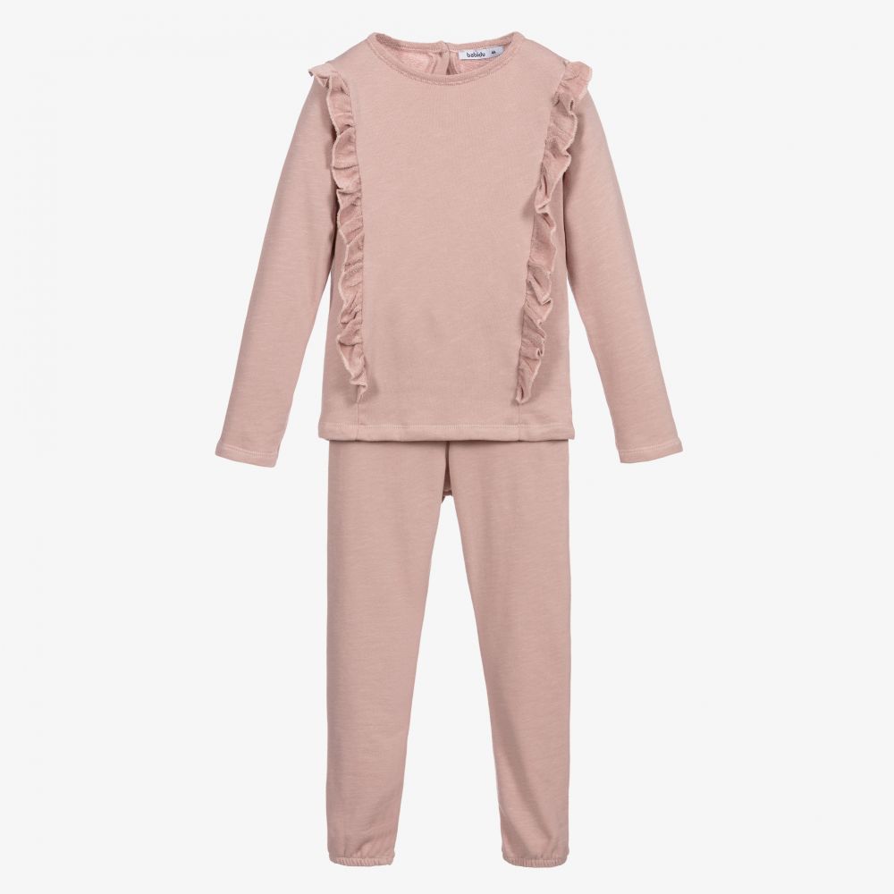 Babidu - Dusty Pink Organic Tracksuit  | Childrensalon