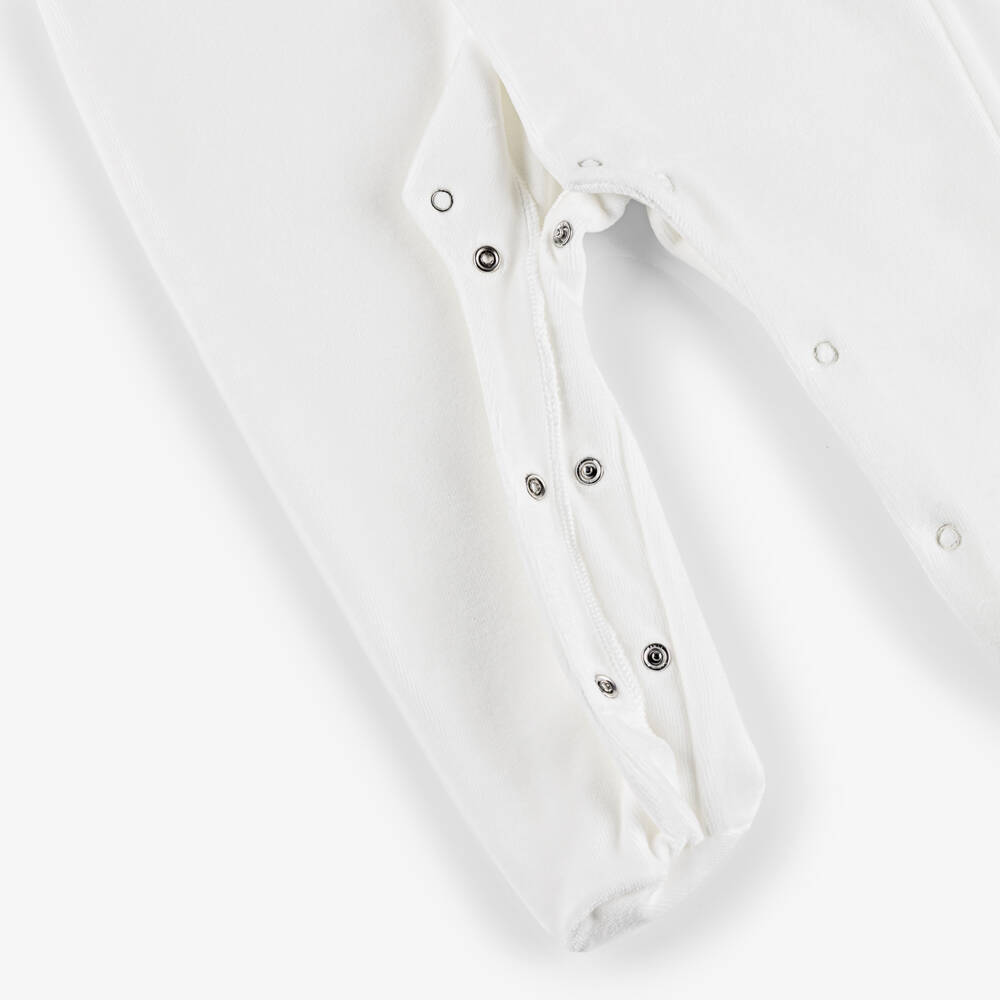 Babidu-Праздничный белый велюровый комбинезон для малышей | Childrensalon Outlet