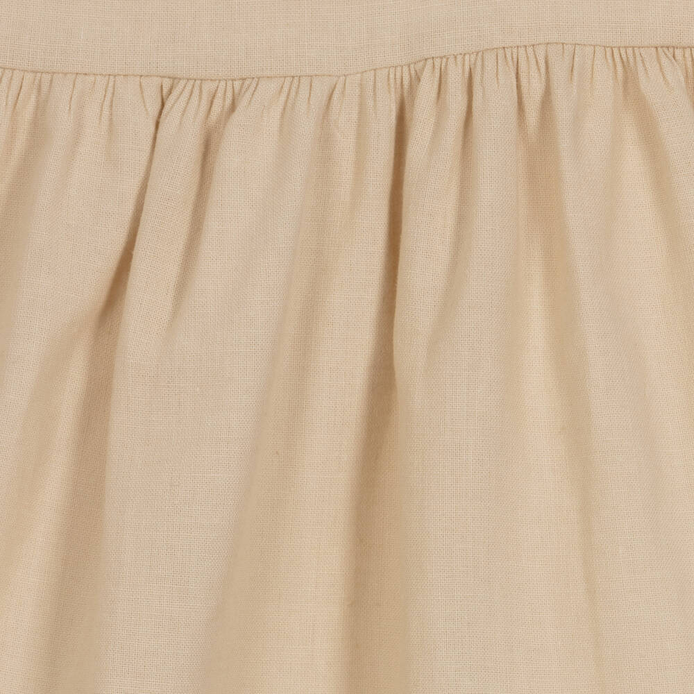 Babidu-Бежевое хлопковое платье | Childrensalon Outlet