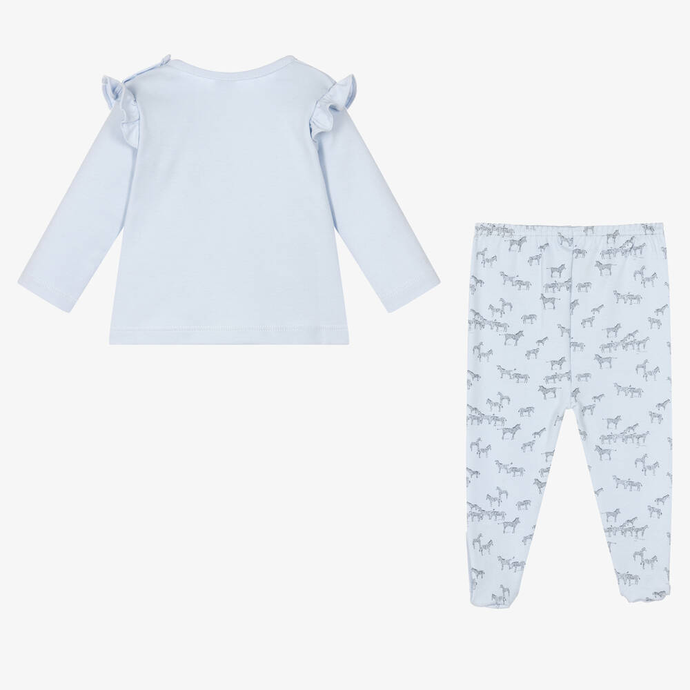 Babidu-بيبي غرو قطن جيرسي لون أزرق للمولودات - قطعتين | Childrensalon Outlet