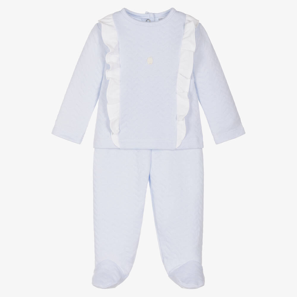 Babidu - Girls Blue 2 Piece Babygrow | Childrensalon