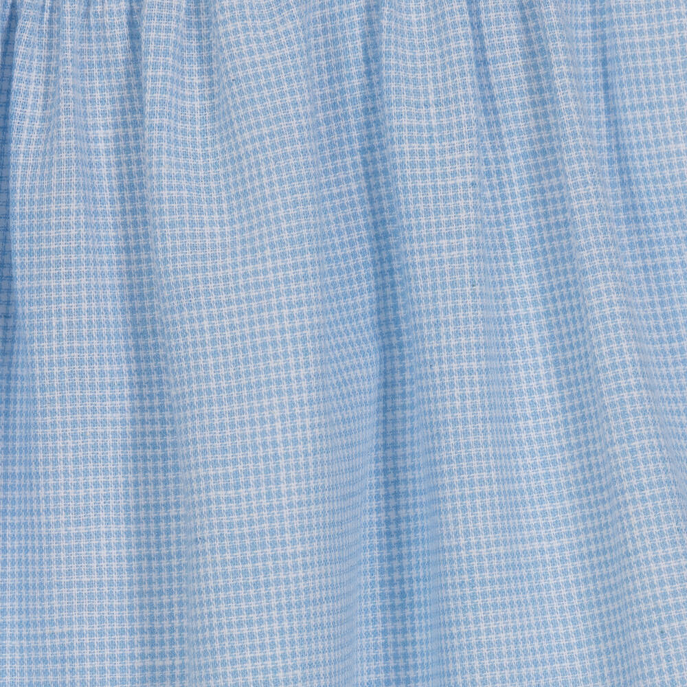 Babidu-Girls Blue Check Cotton Dress | Childrensalon Outlet