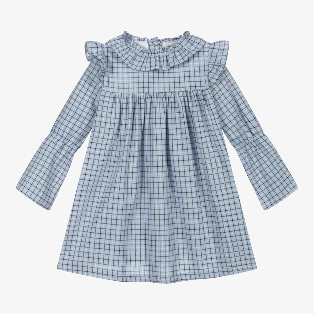 Babidu - Robe à carreaux bleue Fille | Childrensalon