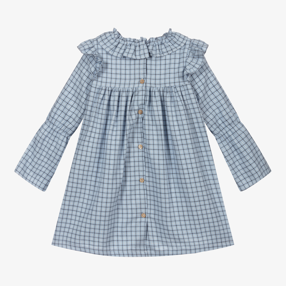 Babidu-Girls Blue Check Dress | Childrensalon Outlet