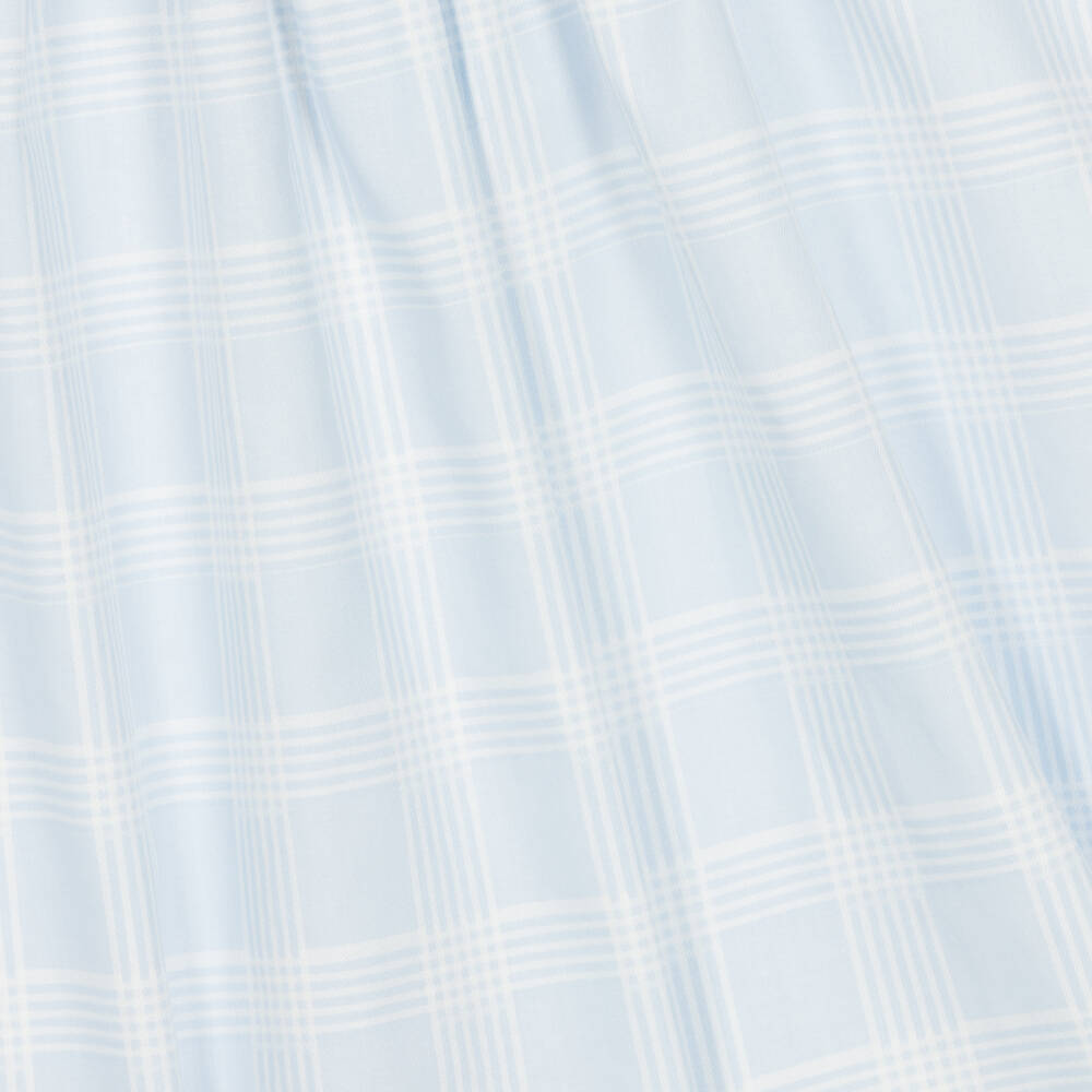 Babidu-فستان قطن تويل كاروهات لون أزرق وأبيض | Childrensalon Outlet