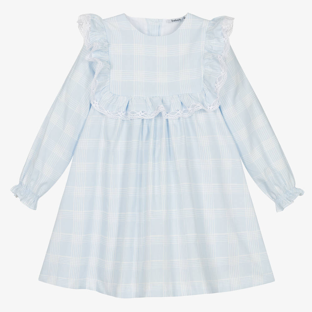 Babidu - Robe à carreaux bleue Fille | Childrensalon