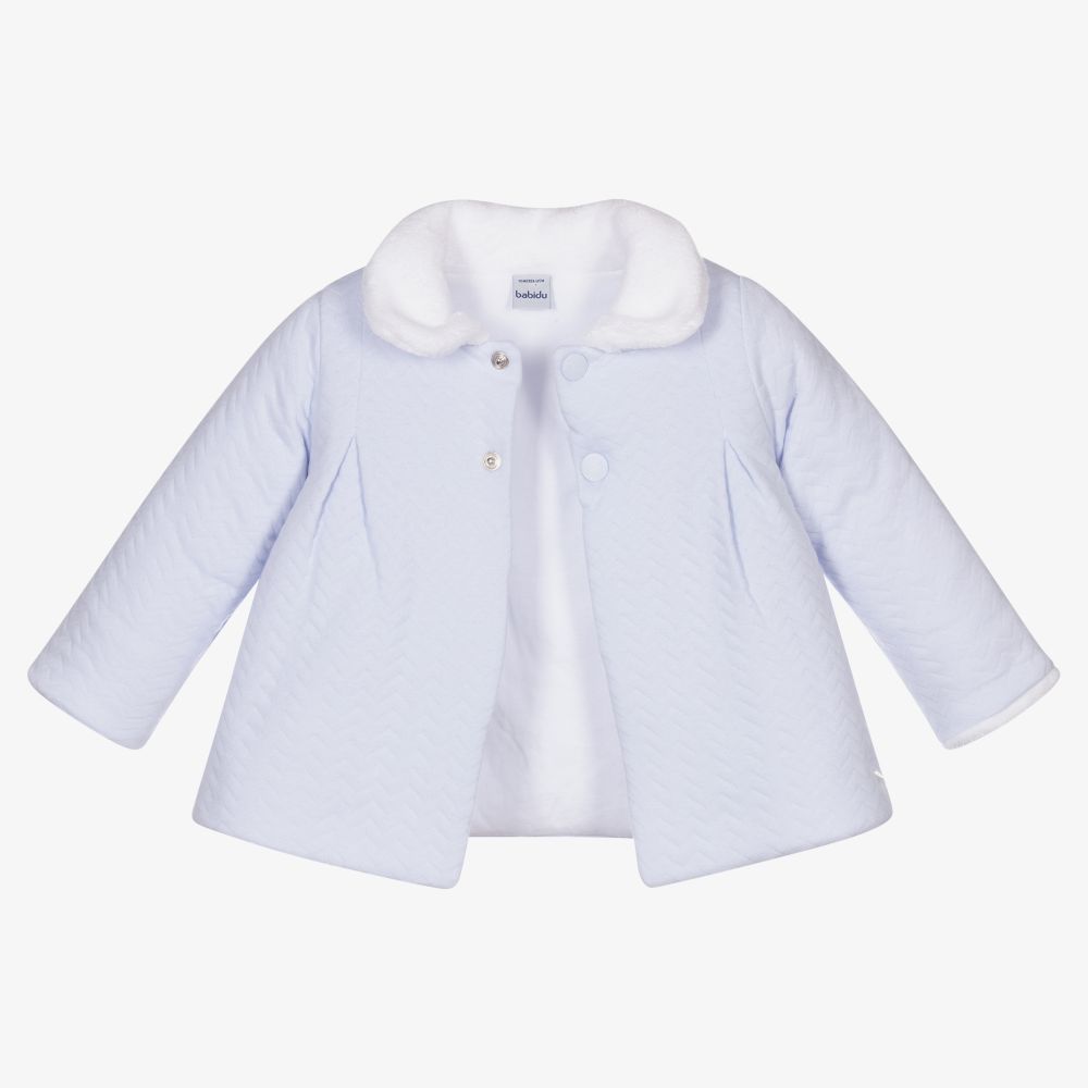Babidu-Girls Blue Cotton Coat | Childrensalon Outlet