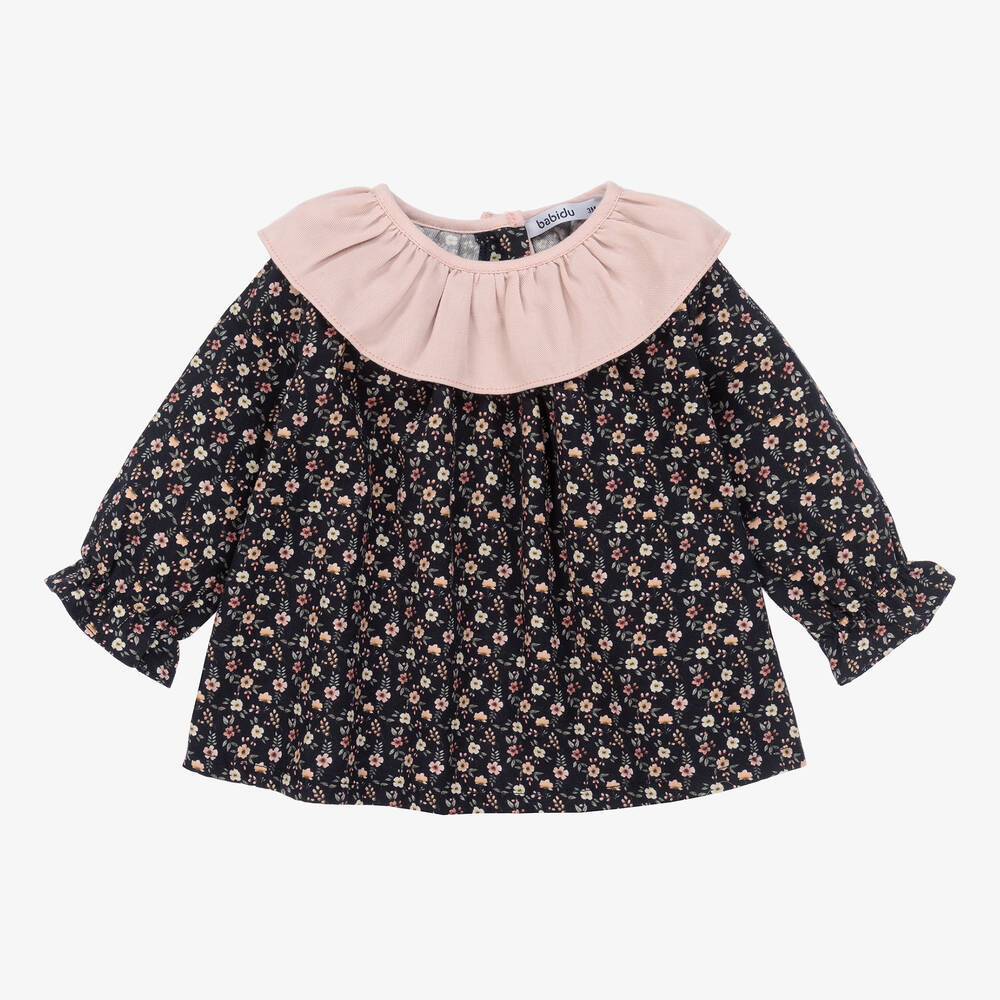Babidu-Girls Blue Cotton Dress | Childrensalon Outlet