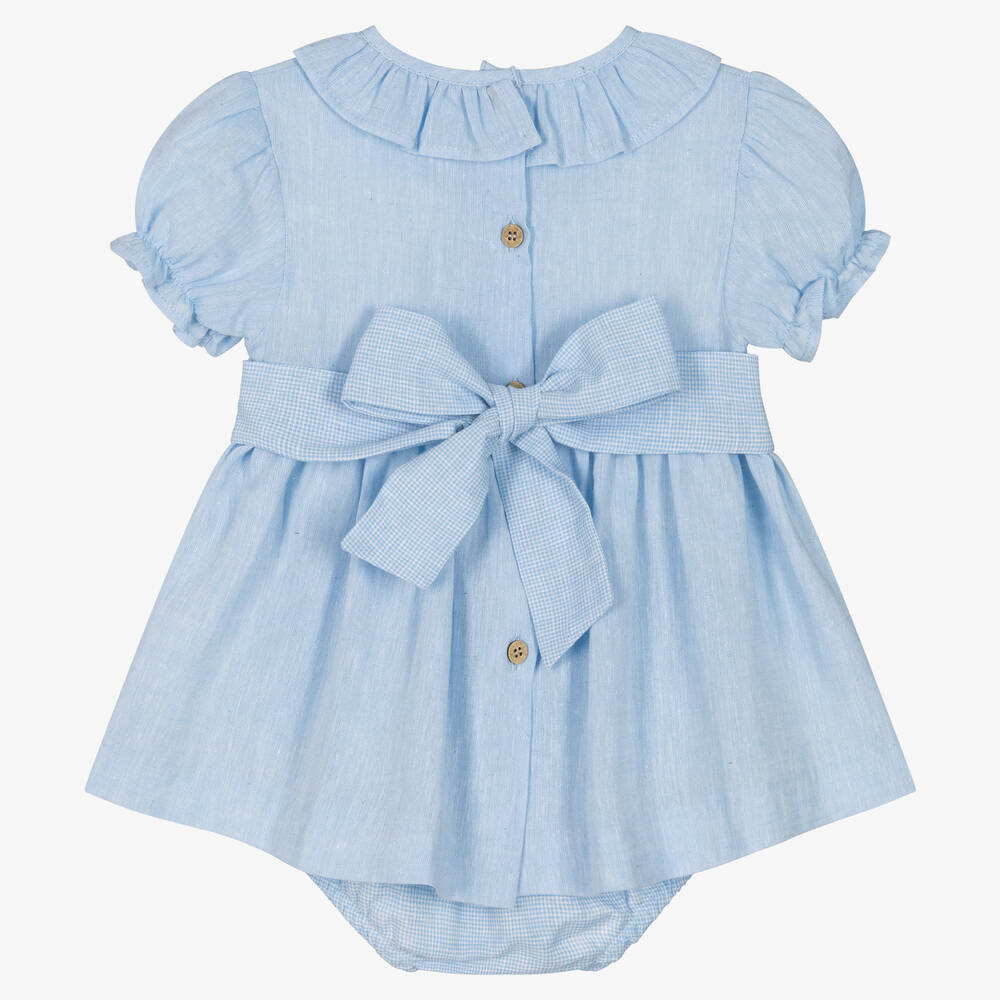 Babidu-فستان أطفال بناتي قطن لون أزرق | Childrensalon Outlet