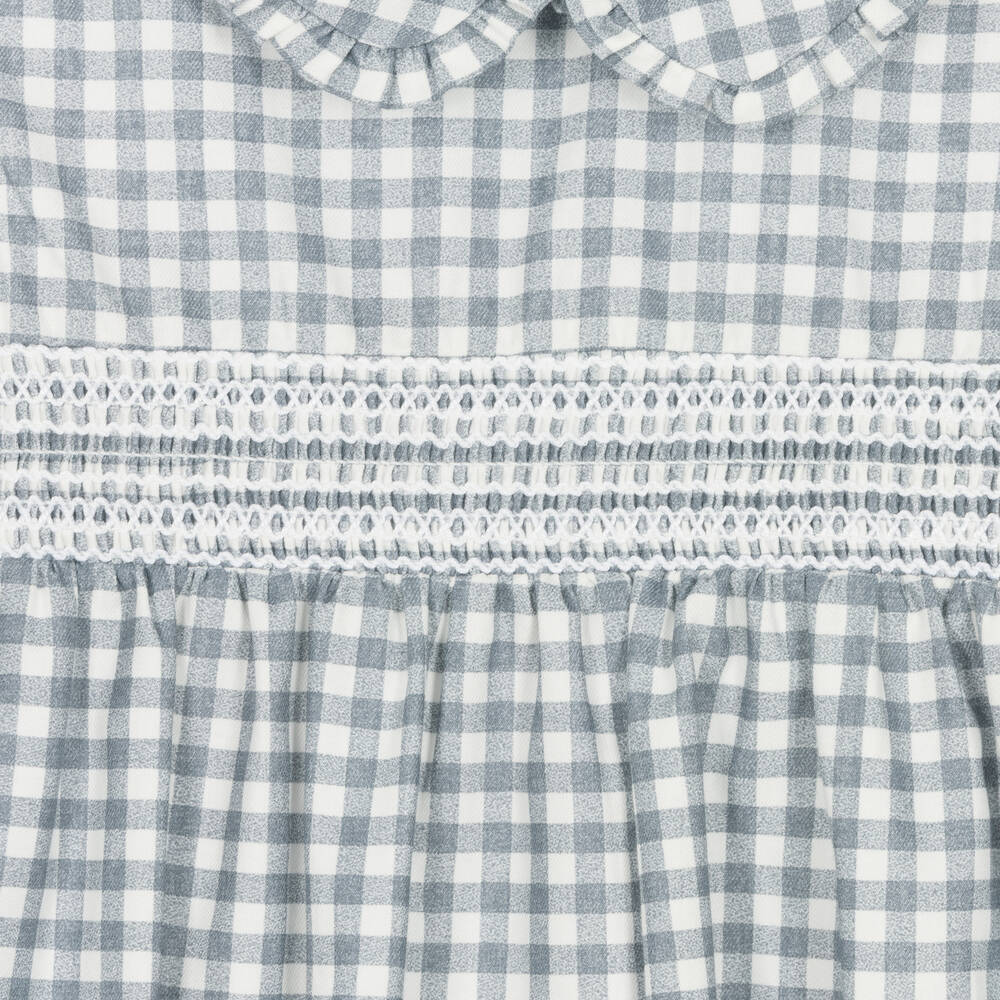 Babidu-Хлопковое платье в синюю клетку | Childrensalon Outlet