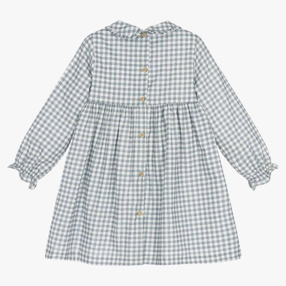 Babidu-Хлопковое платье в синюю клетку | Childrensalon Outlet