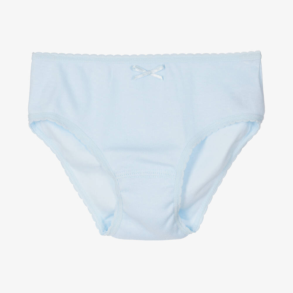 Babidu-Girls Blue Cotton Knickers | Childrensalon Outlet