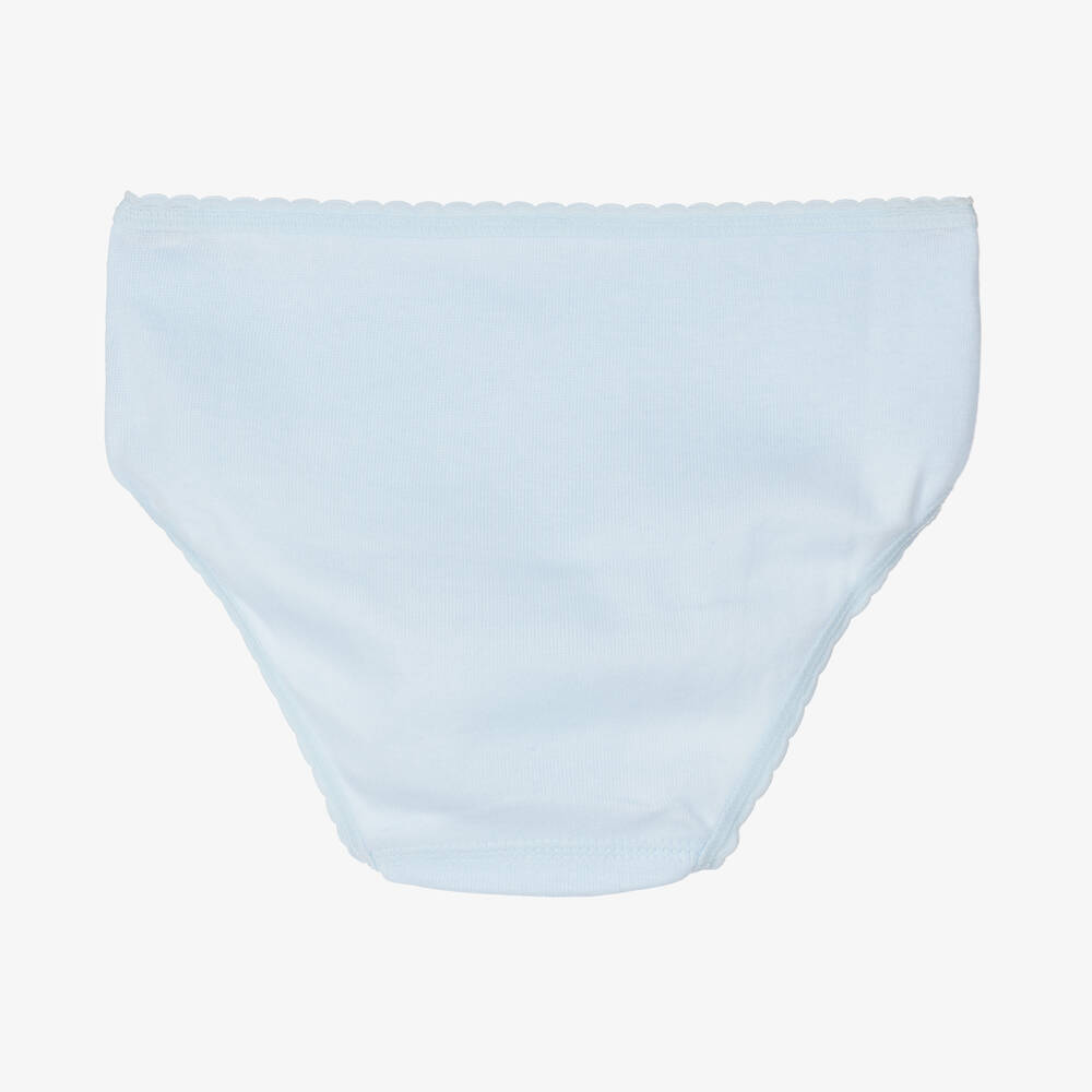 Babidu-Girls Blue Cotton Knickers | Childrensalon Outlet