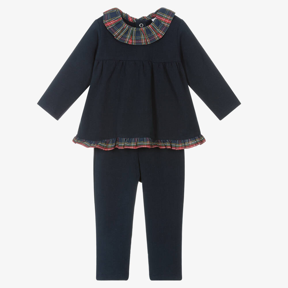 Babidu - Синий топ и брюки из хлопка для девочек | Childrensalon