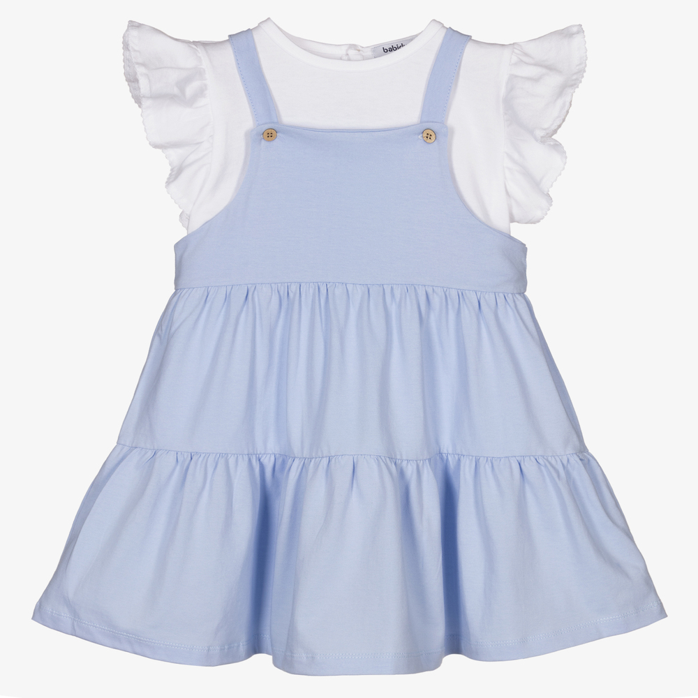Babidu-Белая футболка и голубое платье из джерси для девочек | Childrensalon Outlet