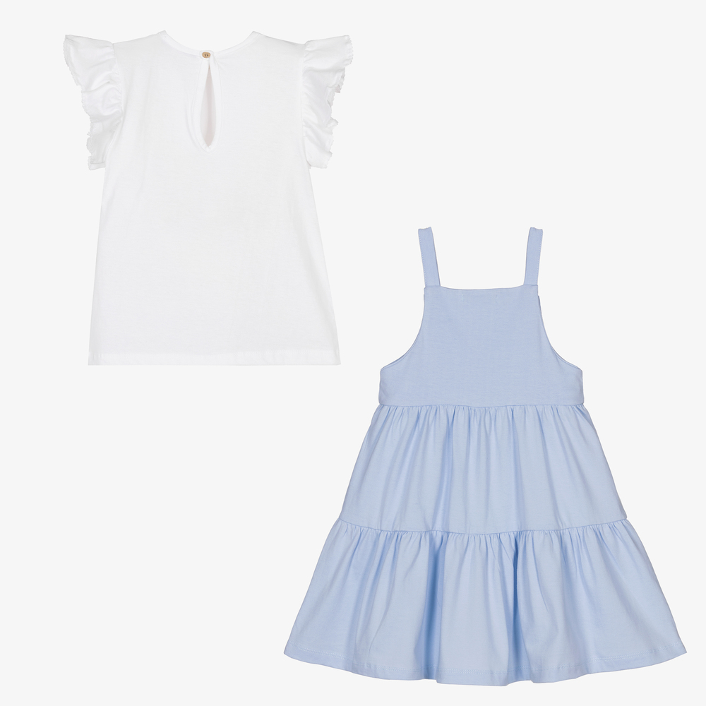 Babidu Girls Blue Jersey Dress Set Childrensalon Outlet