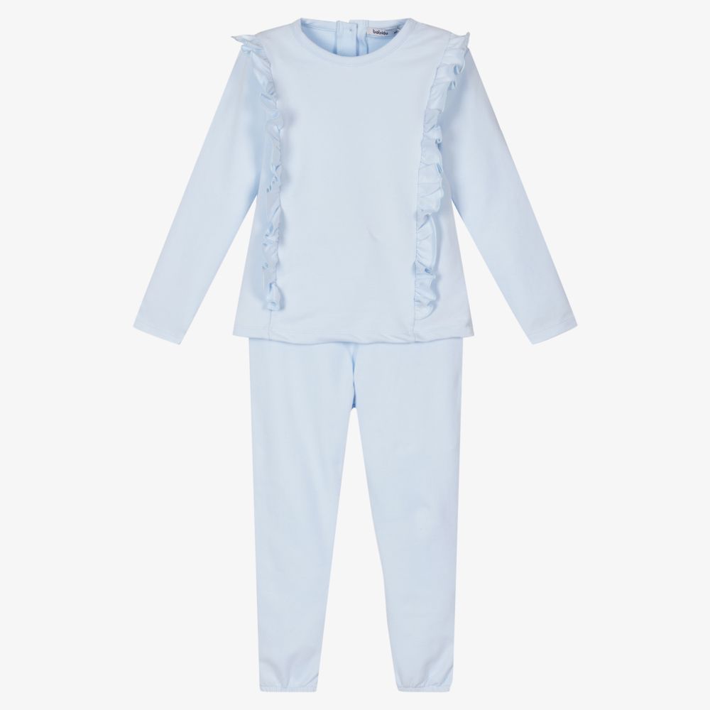Babidu - Blaues Hosen-Set mit Rüschen (M) | Childrensalon