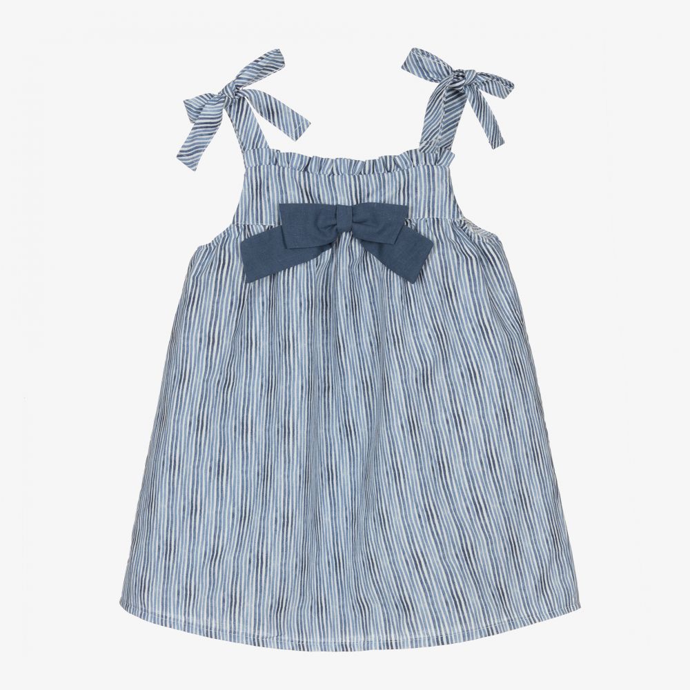Babidu-Голубое платье в полоску для девочек | Childrensalon Outlet