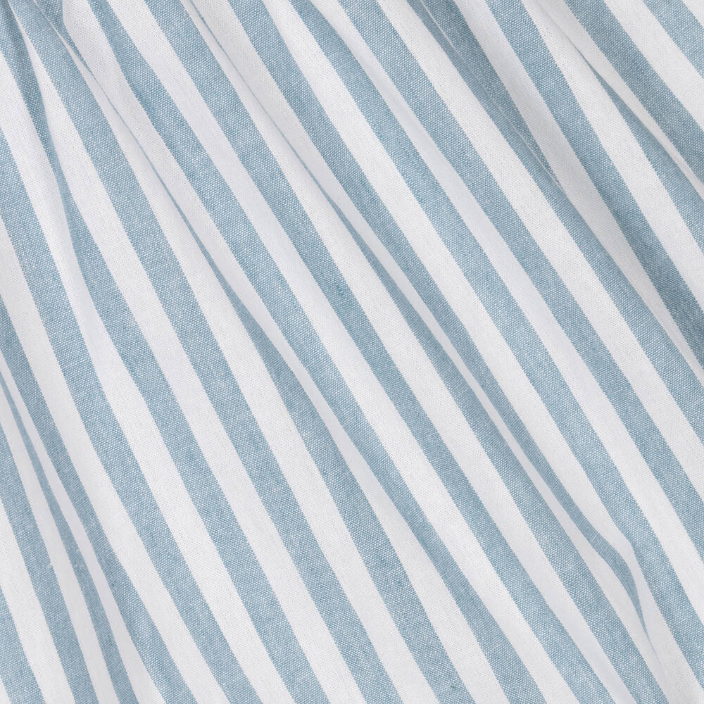 Babidu-Girls Blue Stripe Linen & Cotton Dress | Childrensalon Outlet