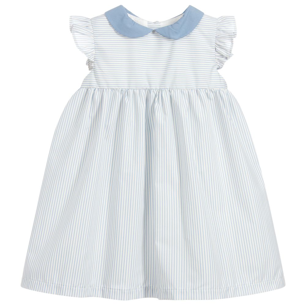 Babidu - Girls Blue Striped Dress | Childrensalon