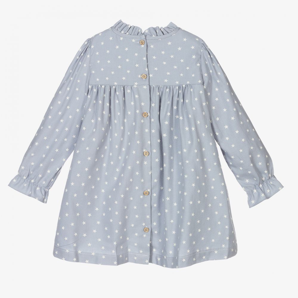 Babidu-فستان فيسكوز وقطن لون أزرق باهت | Childrensalon Outlet