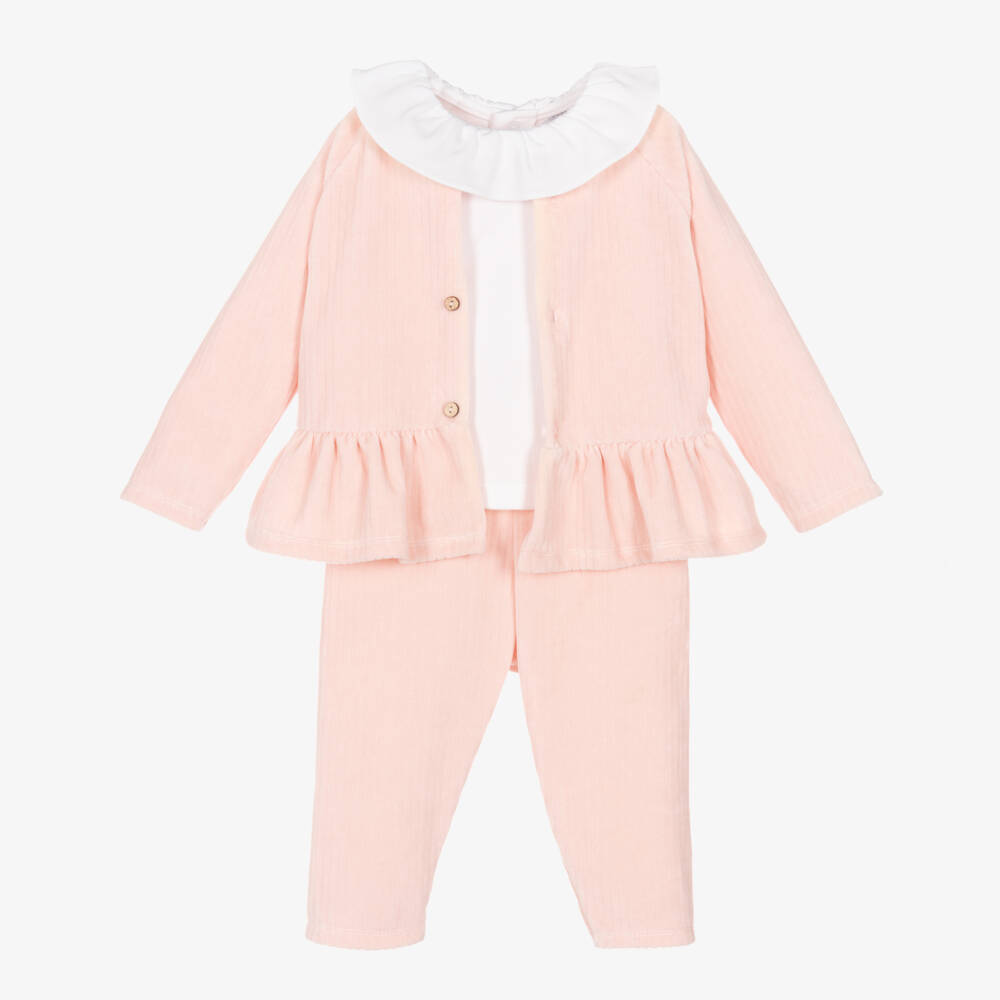 Babidu-Girls Blush Velour Ensemble | Childrensalon Outlet