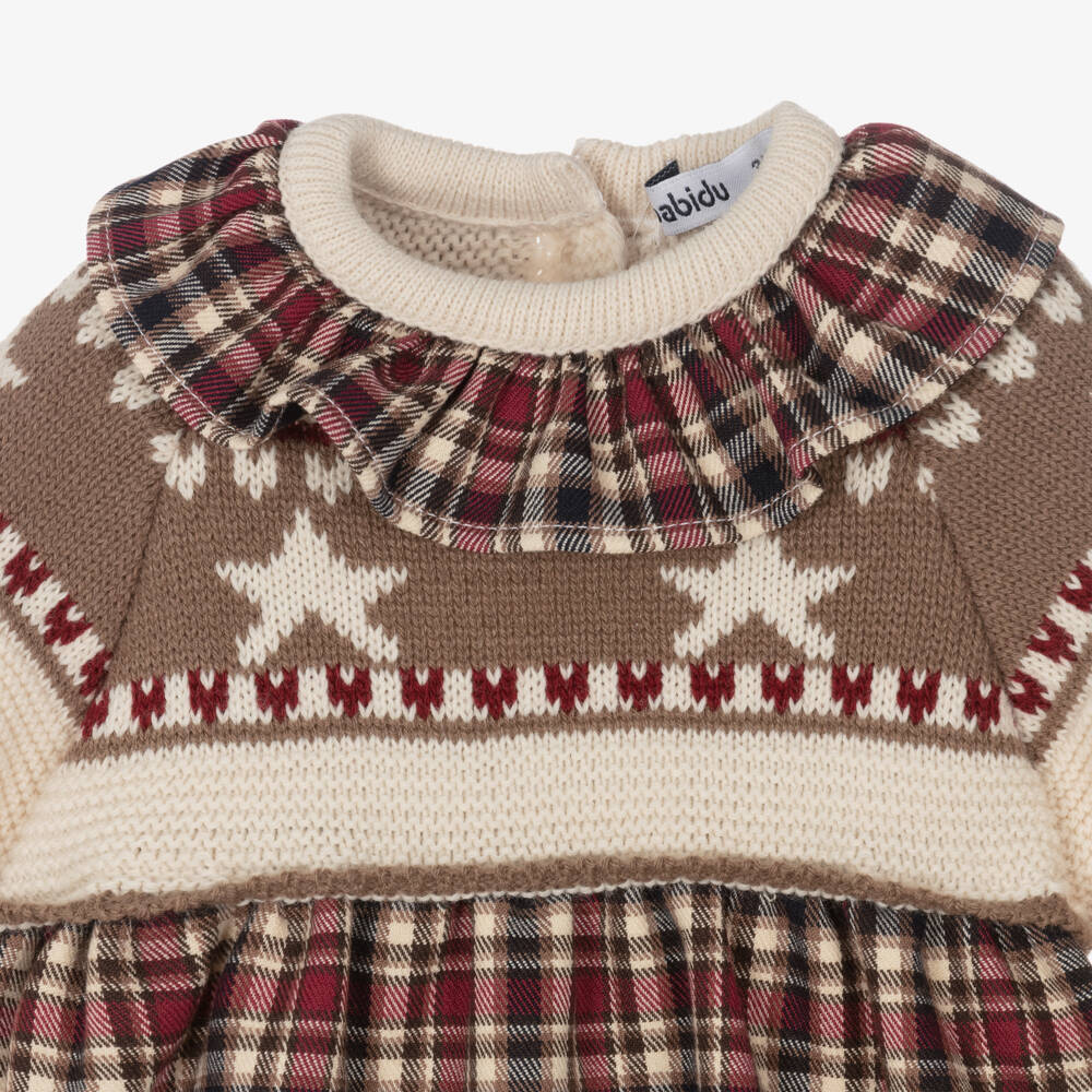 Babidu-Girls Burgundy Check Dress Ensemble | Childrensalon Outlet