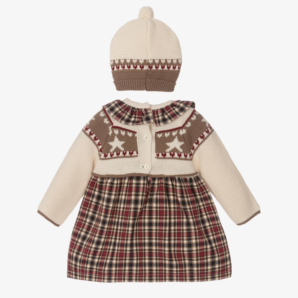 Babidu-Girls Burgundy Check Dress Ensemble | Childrensalon Outlet