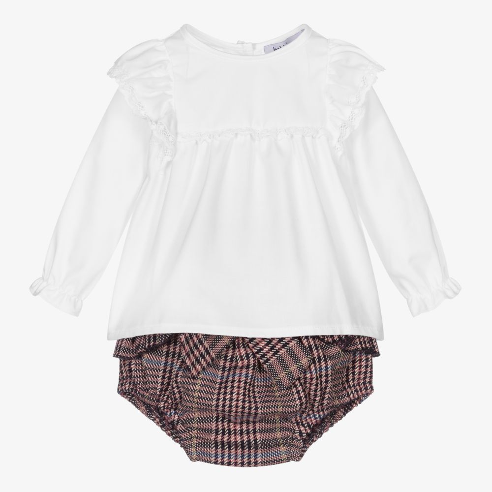 Babidu - Girls Check Shorts Set | Childrensalon